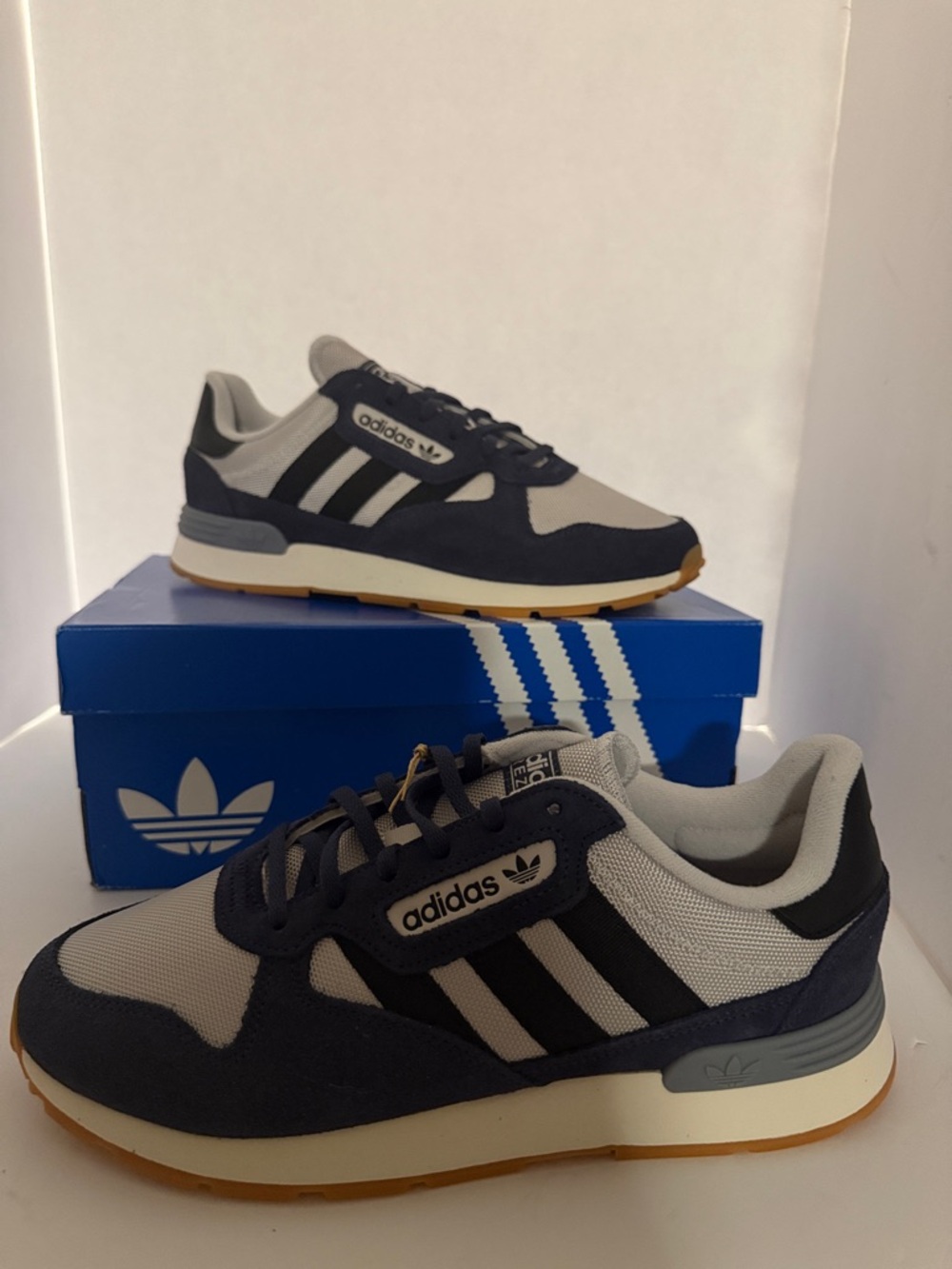 Adidas Treziod 2 Mens 8.5 Navy Grey Originals Sneakers New